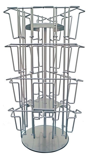 Wireholder Spin Table, sølv, til 24 x A6 eller M65 brochurer